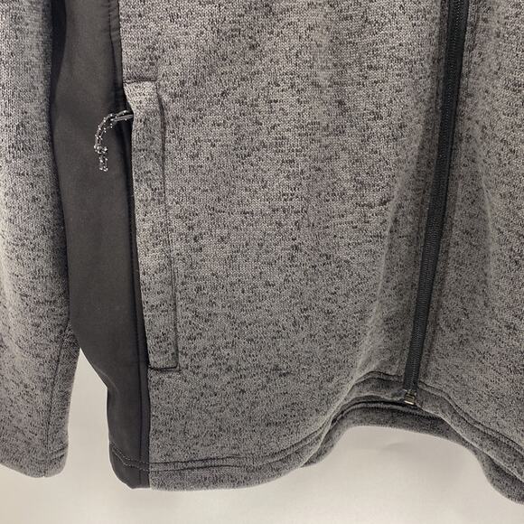 Gerry full Zip front mixed media Jacket Gray marled knit outdoor hiking size XXL - Picture 4 of 7